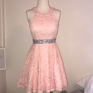 PINK FORMAL JEWLED DRESS